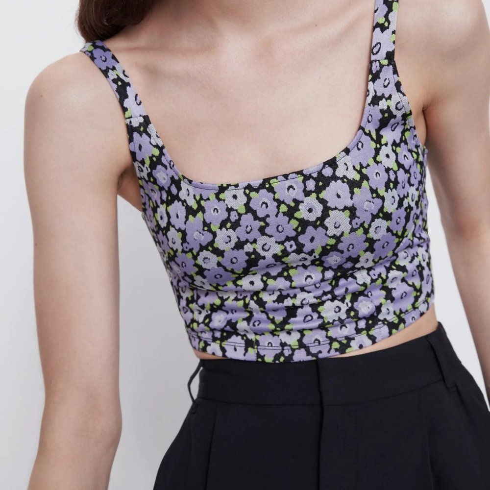 Zara Floral Crop Top